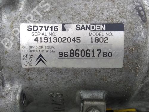 Used AC compressor AC compressor CITROËN JUMPY II Van 1.6 HDi 90 16V (90 hp) 34333263 34333263
