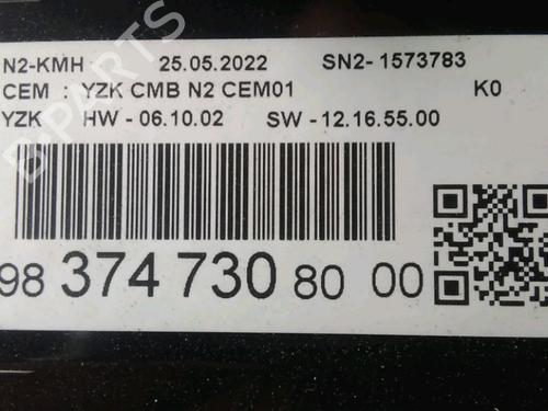 Used Instrument cluster Instrument cluster CITROËN JUMPY III Van (V_) 1.5 BlueHDi 120 (120 hp) 33998180 33998180