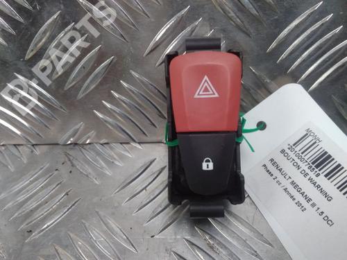 Used Warning switch RENAULT MEGANE III Hatchback (BZ0/1_, B3_) 1.5 dCi (BZ0C) (90 hp) 11533948