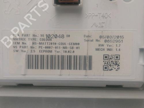 Instrument cluster PEUGEOT 2008 I (CU_) 1.6 BlueHDi 120 | BP26280949C47 