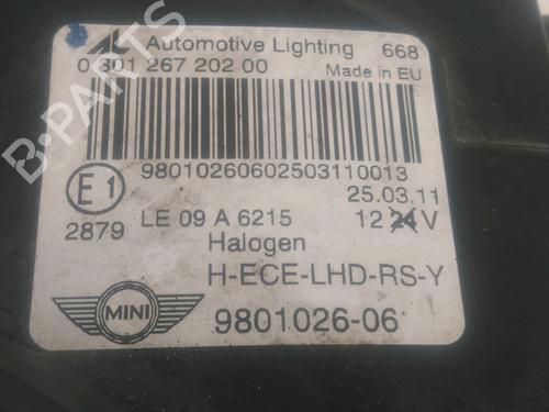 Used Right headlight Right headlight MINI MINI COUNTRYMAN (R60) Cooper D (112 hp) 26336162 26336162
