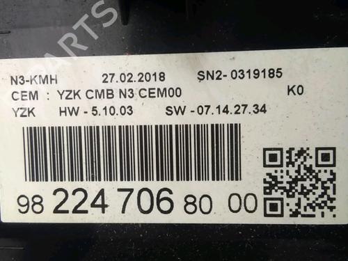 Used Instrument cluster Instrument cluster CITROËN JUMPY III Van (V_) 1.6 BlueHDi 115 (115 hp) 33998178 33998178