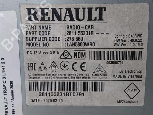 Used Radio Radio RENAULT TRAFIC III Van (FG_) 2.0 dCi 120 (FGMN) (120 hp) 33808883 33808883
