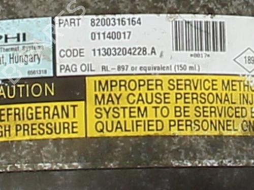 Used AC compressor RENAULT SCÉNIC II (JM0/1_) 1.6 (JM0C, JM0J, JM1B) (113 hp) 30868350