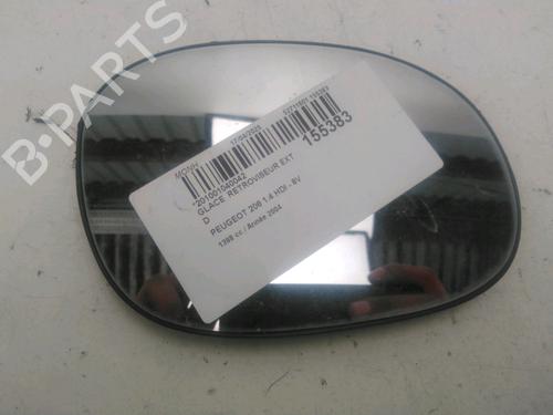 Used Right mirror glass PEUGEOT 206 Hatchback (2A/C) 1.4 HDi eco 70 (68 hp) 25706150