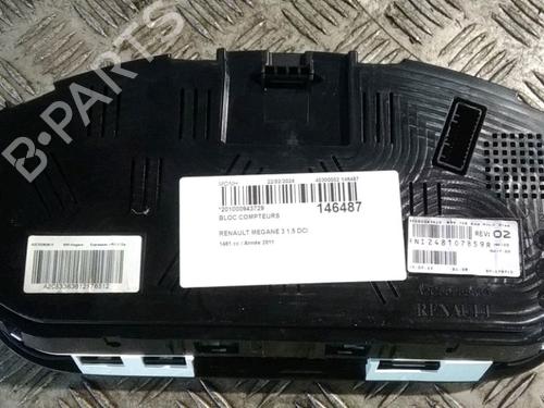 Used Instrument cluster RENAULT MEGANE III Hatchback (BZ0/1_, B3_) 1.5 dCi (BZ09, BZ0D, BZ1W, BZ29, BZ14) (110 hp) 16980478