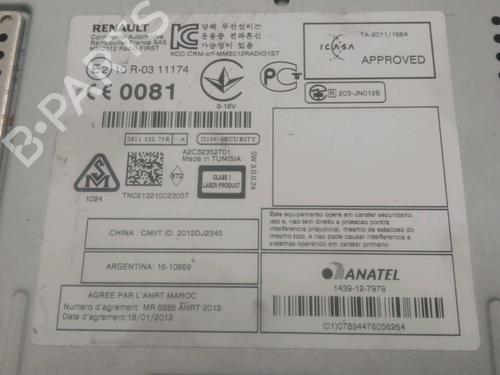 Radio RENAULT GRAND SCÉNIC III (JZ0/1_) 1.5 dCi (JZ09, JZ0D, JZ10, JZ14, JZ1G, JZ29, JZ2C) | BP29264486E6 