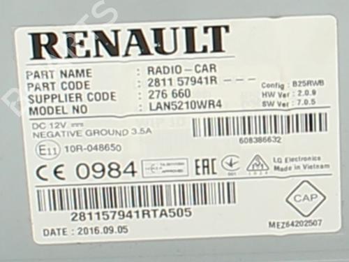 Bilradio RENAULT CLIO IV (BH_) 1.5 dCi 75 | BP29929980E6