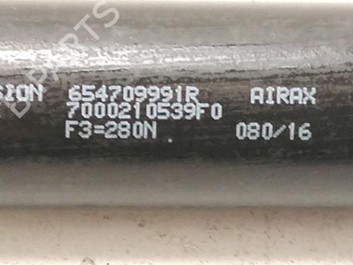 Gasfjeder motorhjelm RENAULT CAPTUR I (J5_, H5_) 1.5 dCi 90 (J5N4, J5M5, J5MW, J5M6, J5AL, J5AJ) (90 hp) 30825331