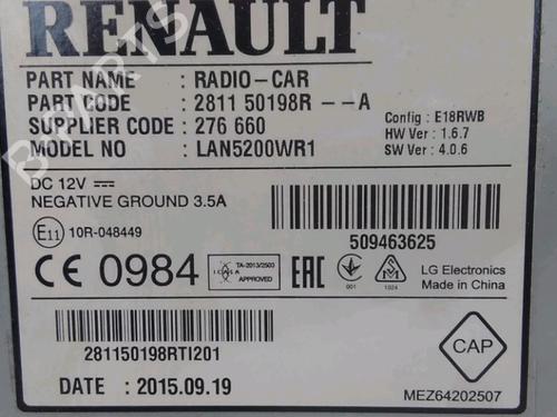 Used Radio Radio RENAULT TRAFIC III Van (FG_) 1.6 dCi 140 (FGMA, FGMC) (140 hp) 33860328 33860328