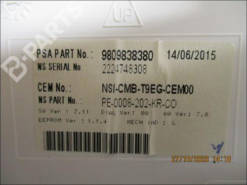 Instrument cluster PEUGEOT 308 II (LB_, LP_, LW_, LH_, L3_) 1.6 BlueHDi 120 | BP10945859C47 