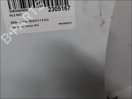 Left front fenders RENAULT KANGOO Express (FW0/1_) 1.5 dCi 70 (FW0A, KW0V) | BP16083945C41 