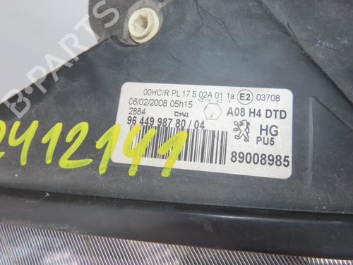 Used Right headlight PEUGEOT 1007 (KM_) 1.4 HDi (68 hp) 26196795