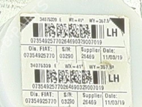 Used Rear left seatbelt Rear left seatbelt FIAT 500 (312_) 1.2 (312AXA1A) (69 hp) 31044264 31044264