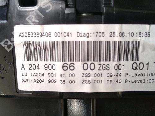Instrument cluster MERCEDES-BENZ C-CLASS (W204) C 200 CDI (204.001) | BP30072279C47