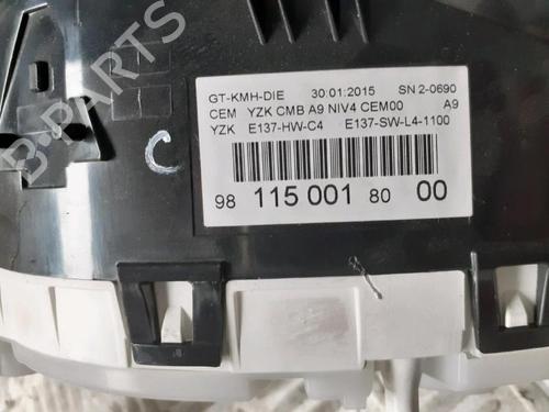 Instrument cluster PEUGEOT 208 I (CA_, CC_) 1.6 BlueHDi 120 | BP29950791C47