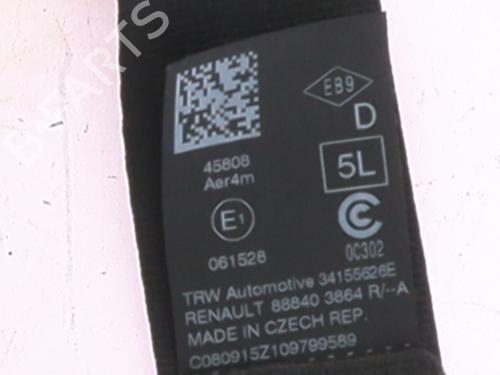 Rear right seatbelt RENAULT TWINGO III (BCM_, BCA_) 1.0 SCe 70 (BCMB) | BP30643184I28 