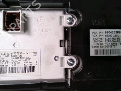 Instrument cluster PEUGEOT 3008 I MPV (0U_) 1.6 HDi | BP30071159C47 