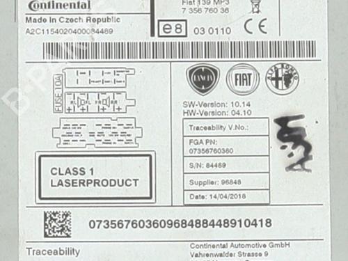 Radio FIAT PANDA (312_, 319_) 1.2 (312PXA1A) | BP31146424E6