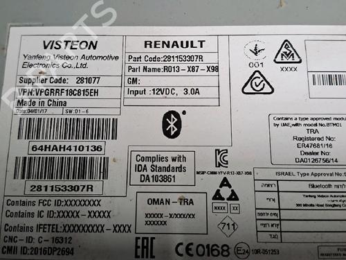 Radio RENAULT CLIO IV (BH_) 1.2 16V | BP23647095E6 