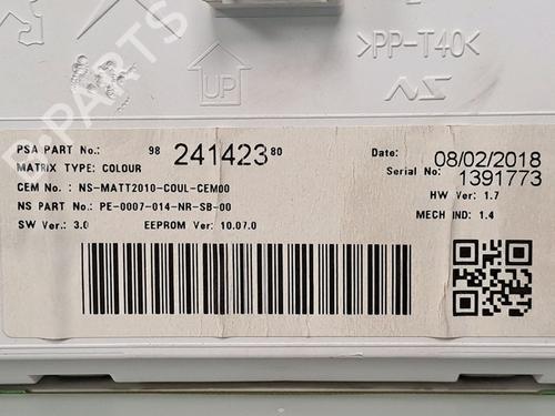 Instrument cluster PEUGEOT 2008 I (CU_) 1.6 BlueHDi 120 | BP29948645C47 