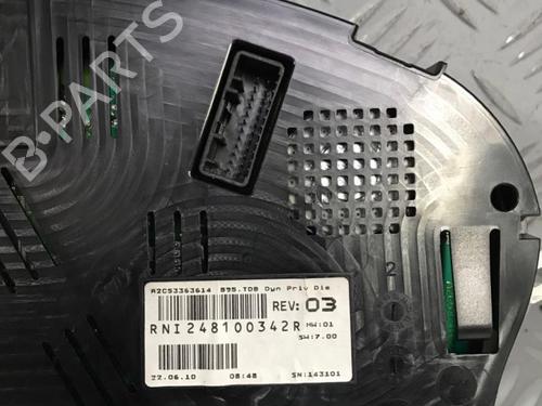 Instrument cluster RENAULT MEGANE III Coupe (DZ0/1_) 1.9 dCi (DZ0N, DZ0J, DZ1J, DZ1K) | BP30074467C47 