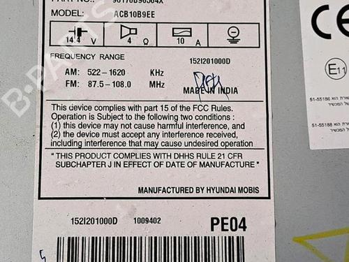 Used Radio HYUNDAI i10 II (BA, IA) 1.0 (67 hp) 30076891