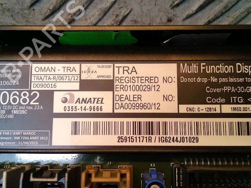 Display RENAULT MEGANE III Hatchback (BZ0/1_, B3_) 1.5 dCi (BZ09, BZ0D, BZ1W, BZ29, BZ14) (110 hp) 29950970