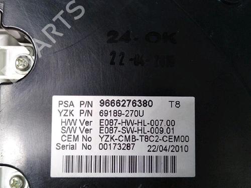 Instrument cluster PEUGEOT 3008 I MPV (0U_) 2.0 HDi | BP30071882C47