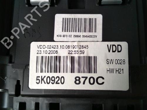 Instrument cluster VW GOLF VI (5K1) 2.0 TDI | BP30070599C47