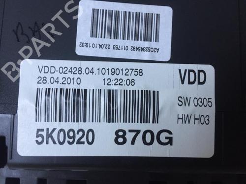 Instrument cluster VW GOLF VI (5K1) 1.6 TDI | BP30070449C47 