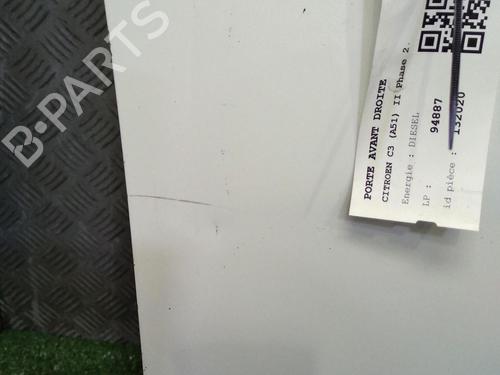 Dør højre fortil CITROËN C3 II (SC_) 1.4 HDi 70 (SC8HZC, SC8HR0, SC8HP4) (68 hp) 29948841