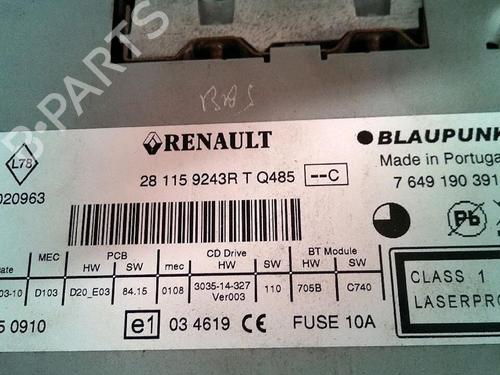 Radio RENAULT MEGANE III Coupe (DZ0/1_) 2.0 TCe (DZ1N) | BP30073605E6