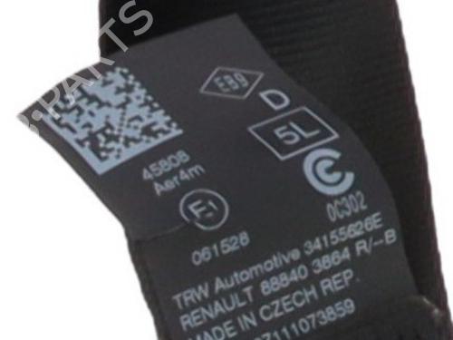Rear right seatbelt RENAULT TWINGO III (BCM_, BCA_) 1.0 SCe 70 (BCMB) | BP32523891I28