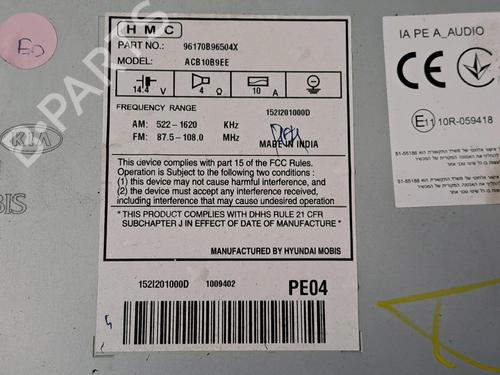 Radio HYUNDAI i10 II (BA, IA) 1.0 | BP20667901E6 
