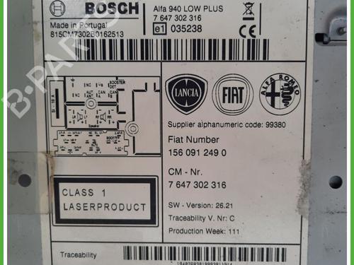 Radio ALFA ROMEO GIULIETTA (940_) 2.0 JTDM (940.FXL1A) | BP13927642E6 