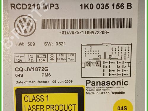 Radio VW GOLF VI (5K1) 1.6 BiFuel | BP26314945E6 