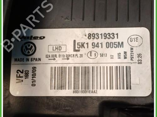 Left headlight VW GOLF PLUS V (5M1, 521) 1.6 BiFuel | BP23438725C28 