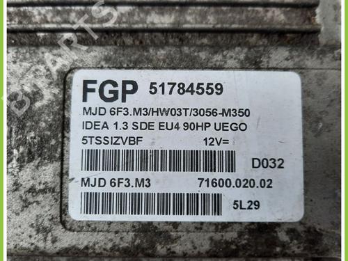 Engine control unit (ECU) FIAT IDEA (350_) 1.3 D Multijet | BP13319280M57 