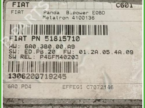 Engine control unit (ECU) FIAT PANDA (169_) 1.2 Natural Power (169.AXB1A) | BP40146830M57 - Image 2