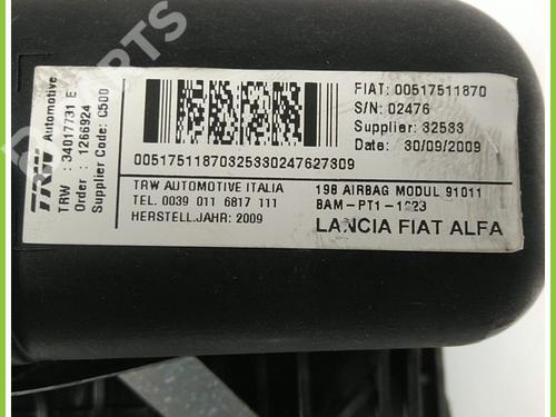 Driver airbag LANCIA DELTA III (844_) 1.6 D Multijet (844.AXC11, 844.AXC1A) | BP11368190C9 