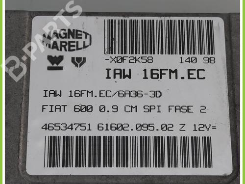 Engine control unit (ECU) FIAT SEICENTO / 600 (187_) 0.9 (187AXA, 187AXA1A) | BP11368678M57 