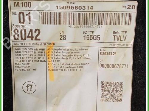 Rear left panel VW GOLF VII Variant (BA5, BV5) 1.6 TDI | BP40143369C60 - Image 4