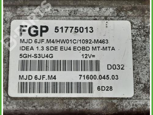 Engine control unit (ECU) FIAT IDEA (350_) 1.3 D Multijet | BP11825787M57 