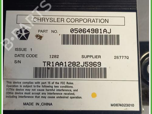 Radio FIAT FREEMONT (345_) 2.0 JTD 4x4 | BP30169414E6