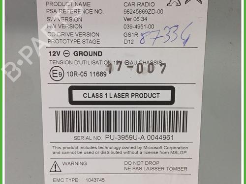Radio PEUGEOT 2008 I (CU_) 1.5 BlueHDI 100 | BP20165147E6 