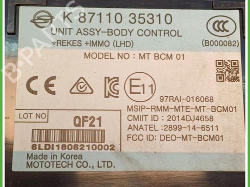 Control unit SSANGYONG XLV SUV e-XGi 160 | BP22544790M11 