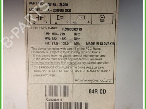 Radio HYUNDAI i30 (FD) 1.4 | BP25708189E6 
