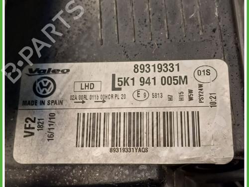 Left headlight VW GOLF PLUS V (5M1, 521) 1.6 BiFuel | BP26288660C28 