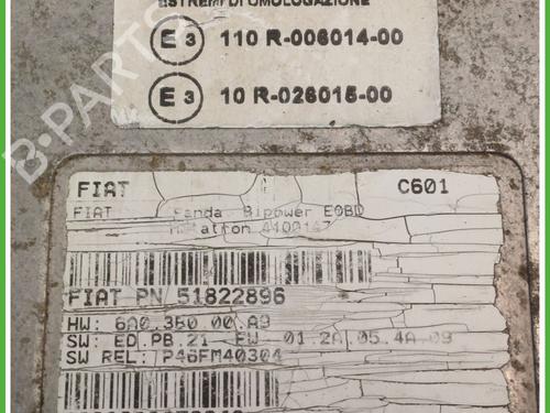 Engine control unit (ECU) FIAT PANDA (169_) 1.2 Natural Power (169.AXB1A) | BP25437149M57 